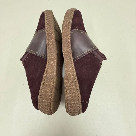 Clarks Collection Caroline Bay Burgundy Suede Slip On Mules Shoes Womens 9.5 M - Picture 6 of 8